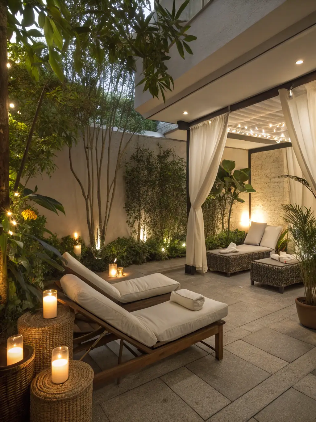 A luxurious spa setting with Koi Calm displayed on a screen, enhancing the relaxation experience for clients.